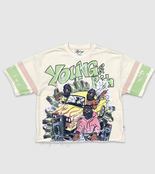 YOUNG & RICH CROPPED TEE